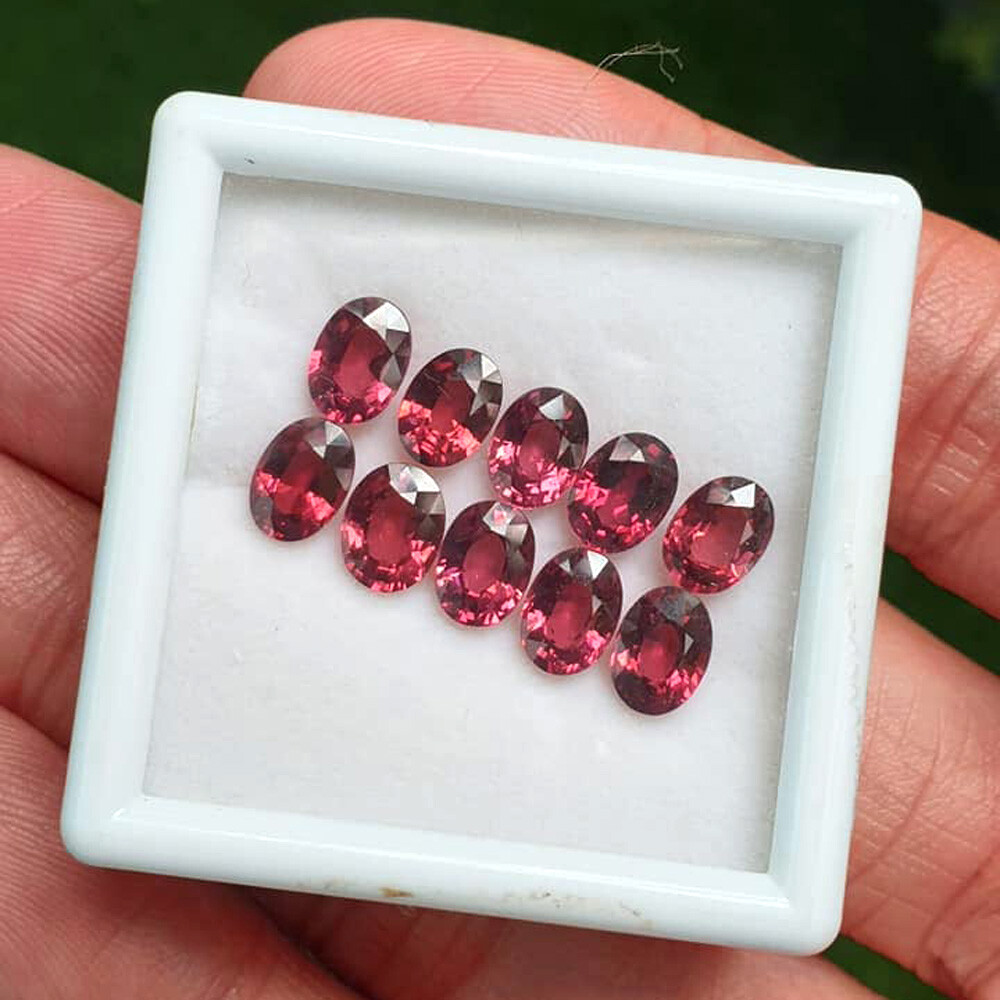 2PCS Oval 7x5mm Ravishing Color! NATURAL AAA PURPLE PINK RHODOLITE GARNET