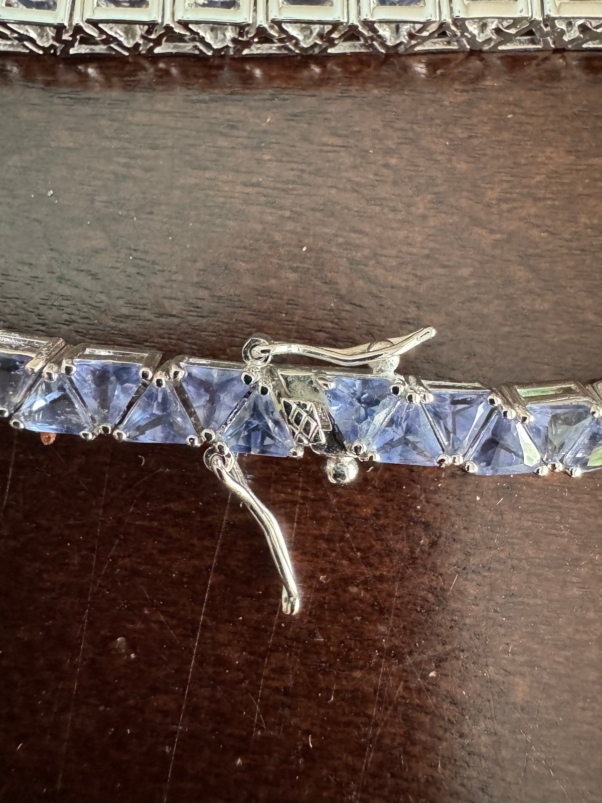 AMETHYST STERLING SILVER 925 TENNIS BRACELET EXCELLENT CONDITION 7.5 INCH LONG