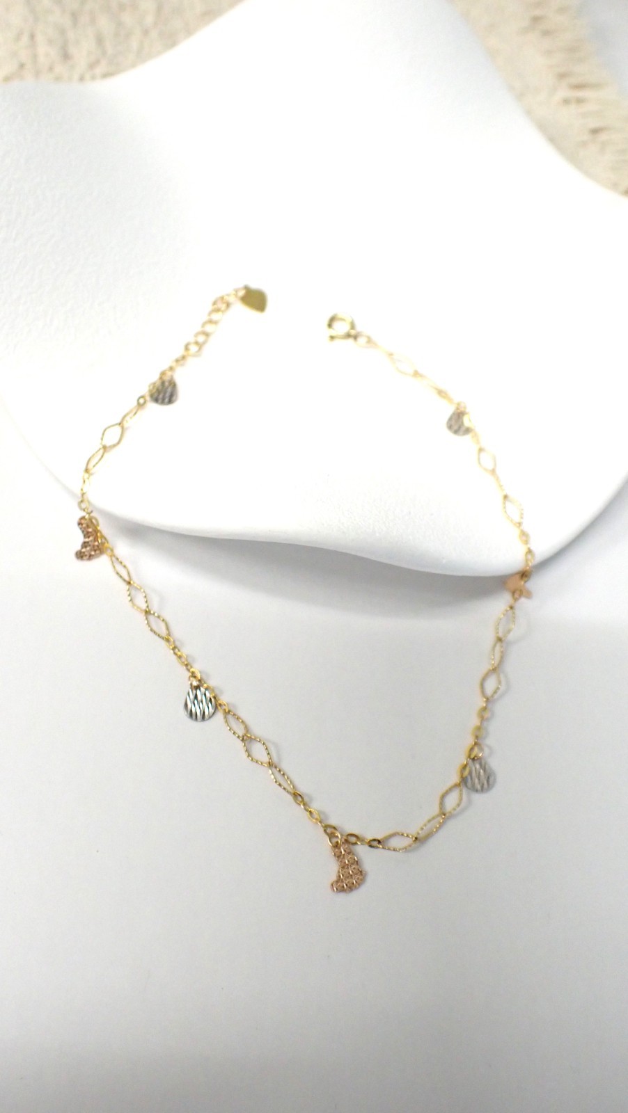 18K Gold Multi-Use Bracelet Anklet Butterfly Charm