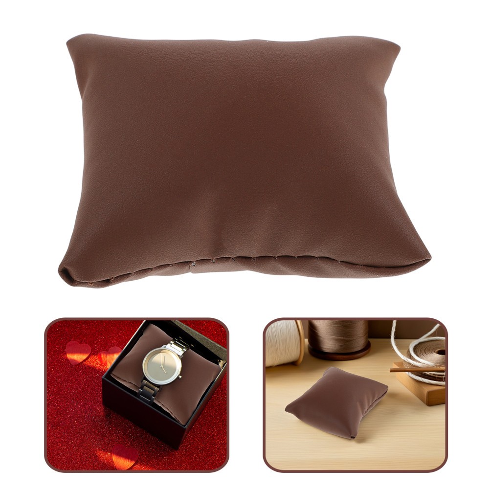 10Pcs Durable Brown PU Watch Pillow Cushions Soft Jewelry Storage Display