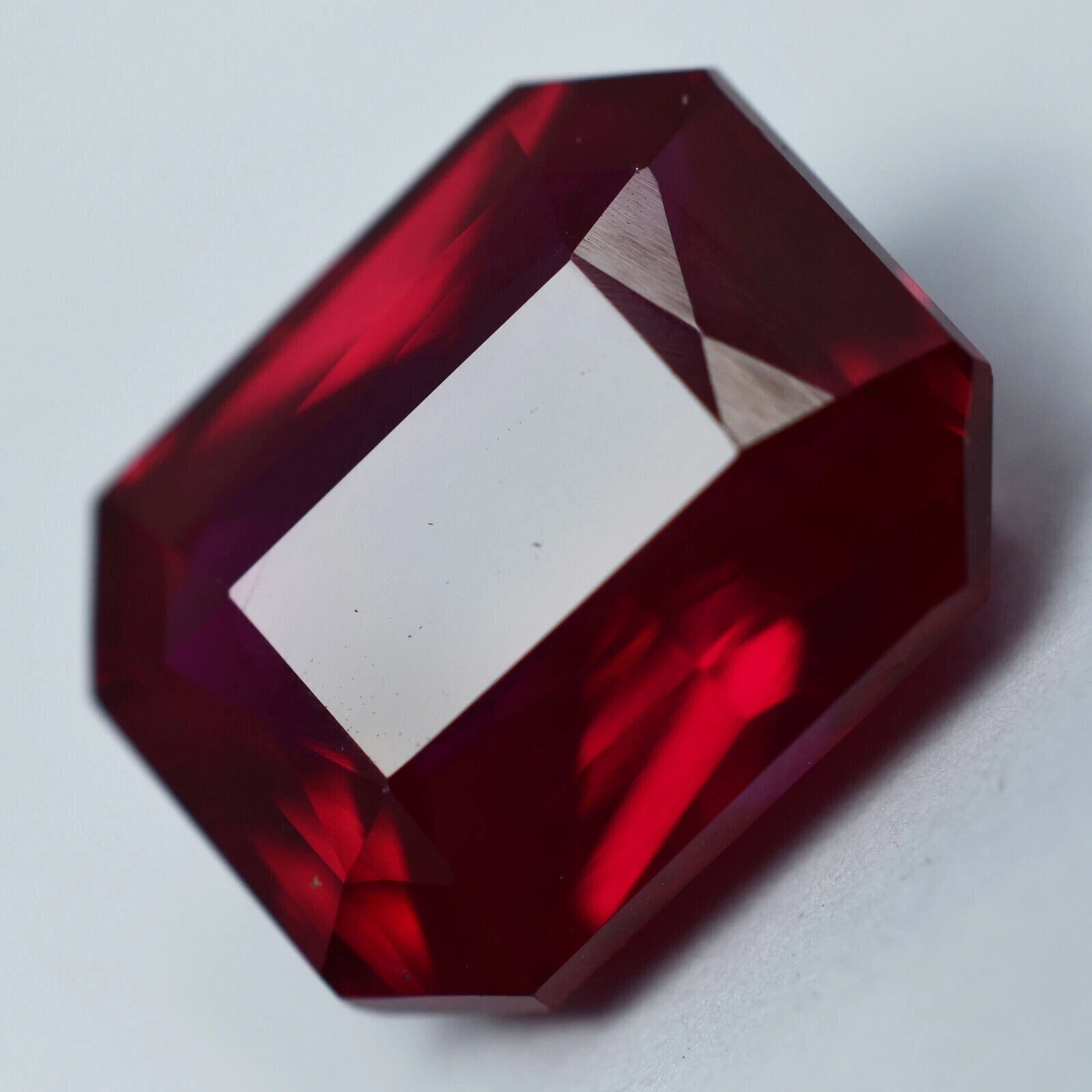 25 Ct Natural Certified BURMA Pigeon Blood Red Ruby Emerald Cut Loose Gemstone