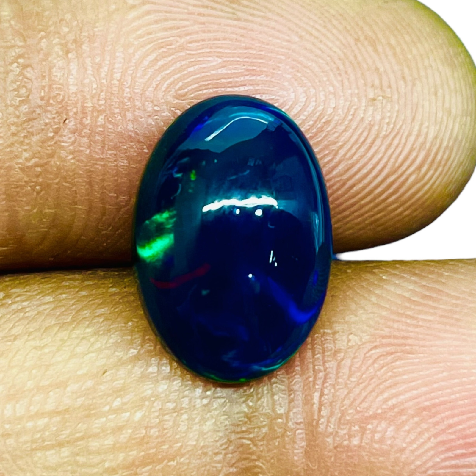 3.34 Cts Natural Ethiopian Black Opal 13.5×9.5mm Oval Cabochon Loose Gemstone