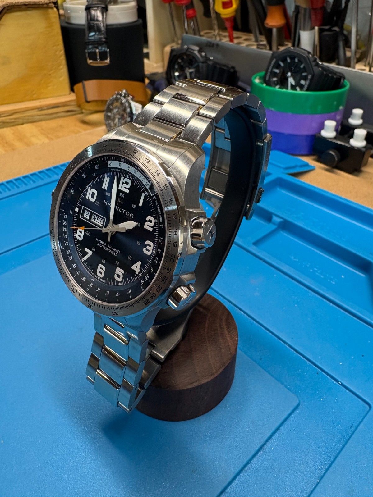 Hamilton Khaki X-Wind Automatic Day-Date Blue Dial Stainless Steel Men’s Watch