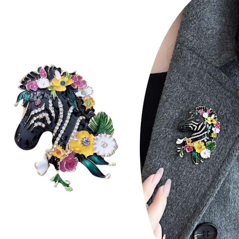 Strong Grip Zebras Pattern Pin Lightweight Recyclable Metal Accessory For