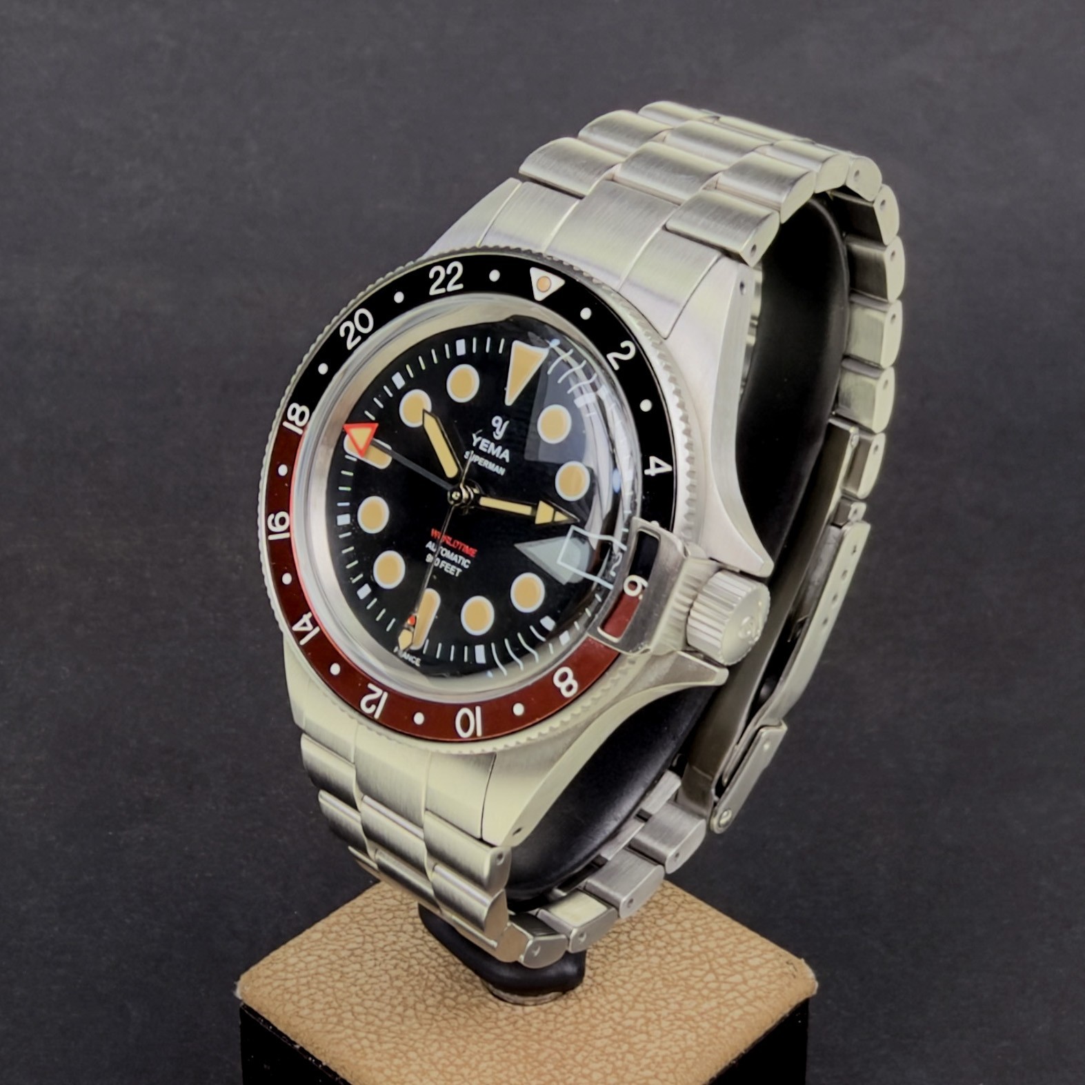 (Wi1) Yema Superman GMT Coke Automatic Watch – 39mm – Box And Papers