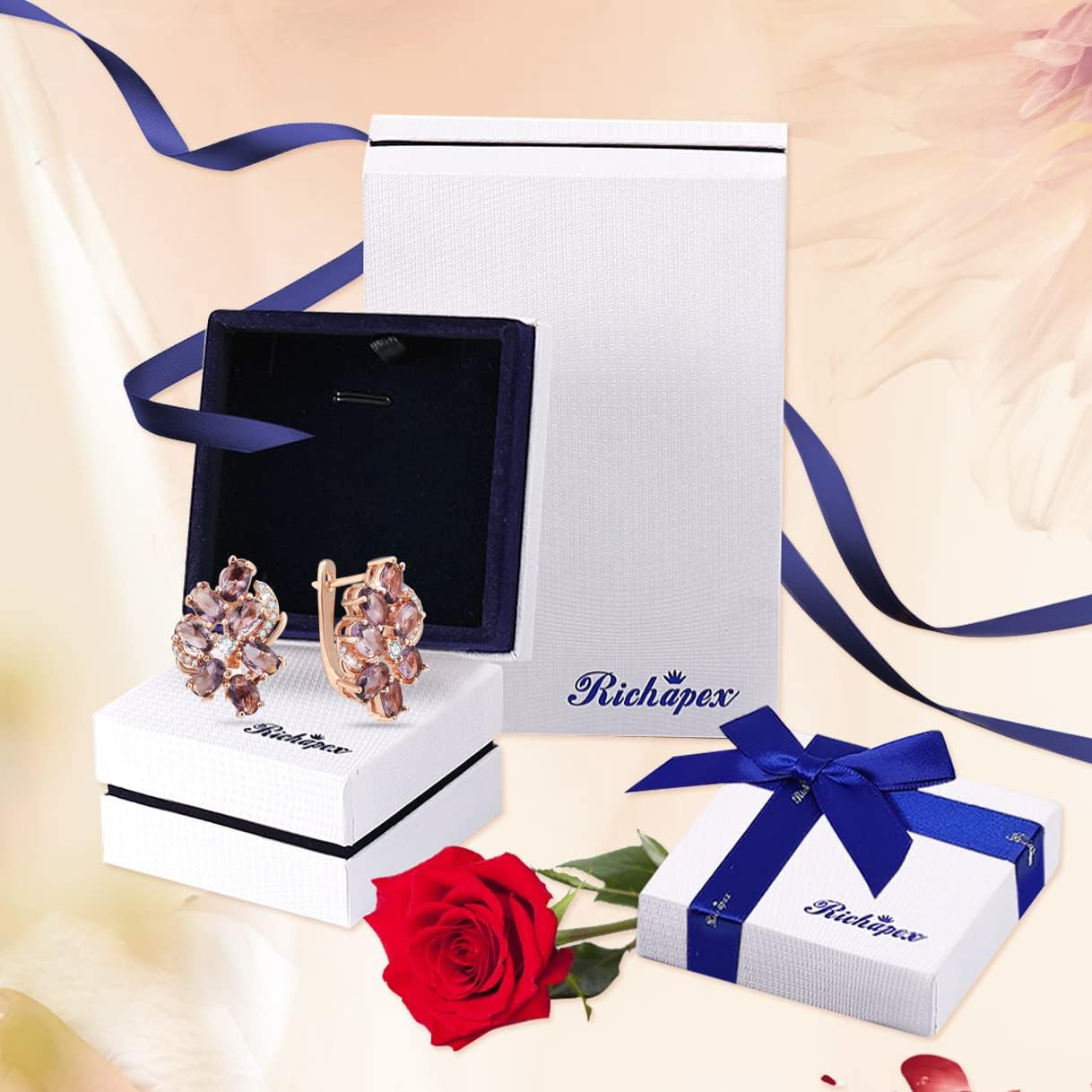 Richapex 18K Gold Earrings for Women Trendy, Butterfly Earring for Women Gold Ho