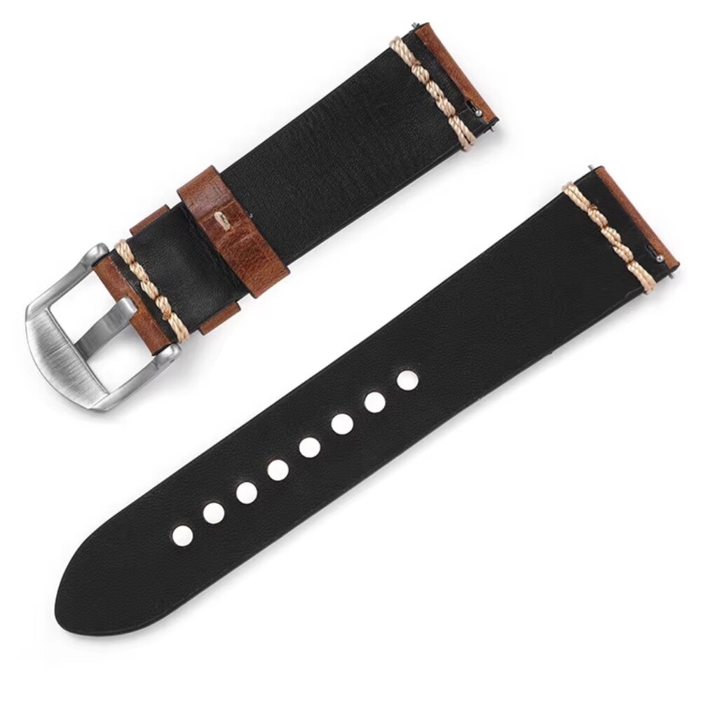 Luxury Waxed Cowhide Leather Hand Stitched Watch Band Strap 18mm-24mm Optional
