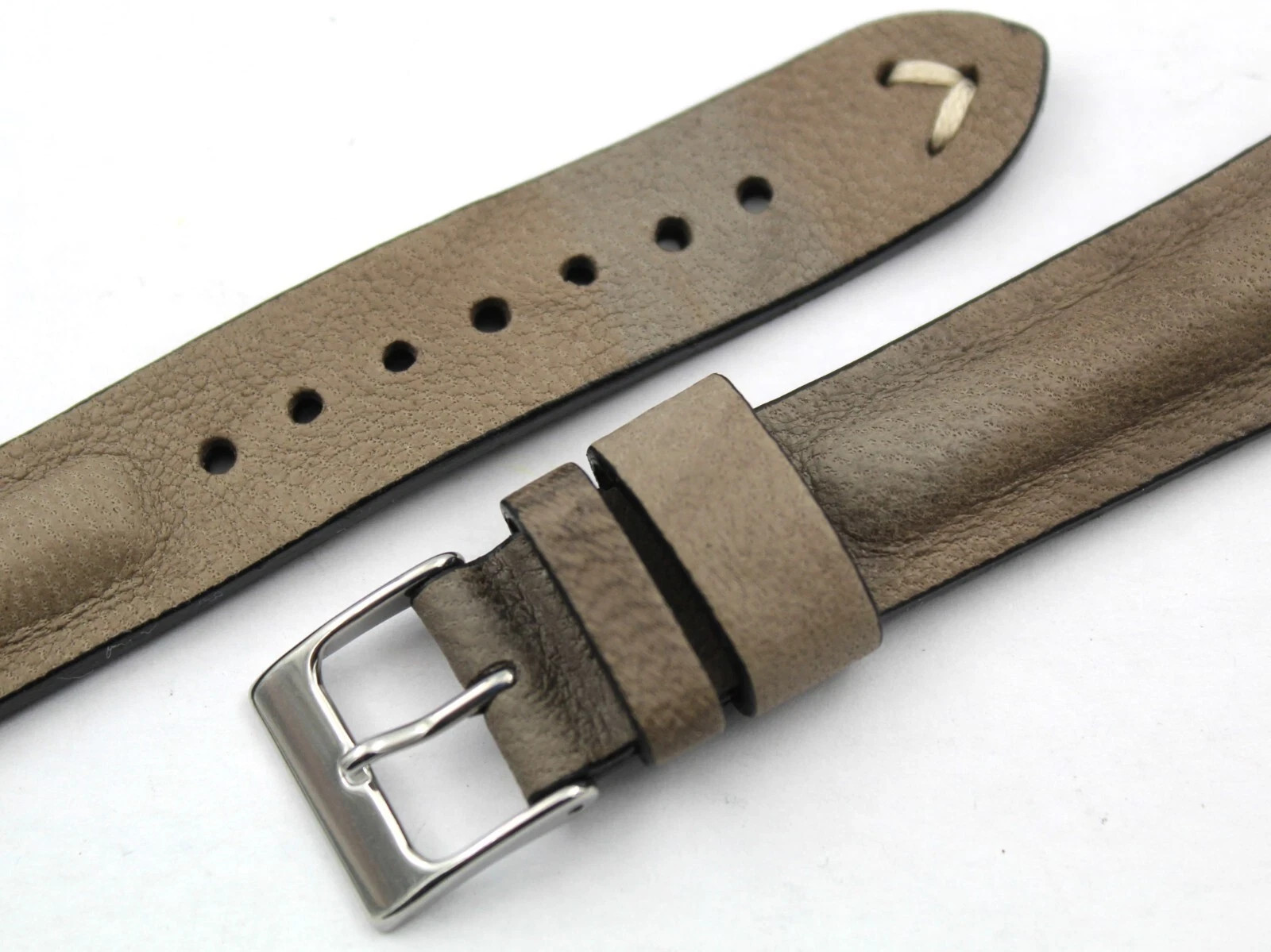 Grey/Tortora Leather Strap 18/16mm Handmade High Quality Accessories New