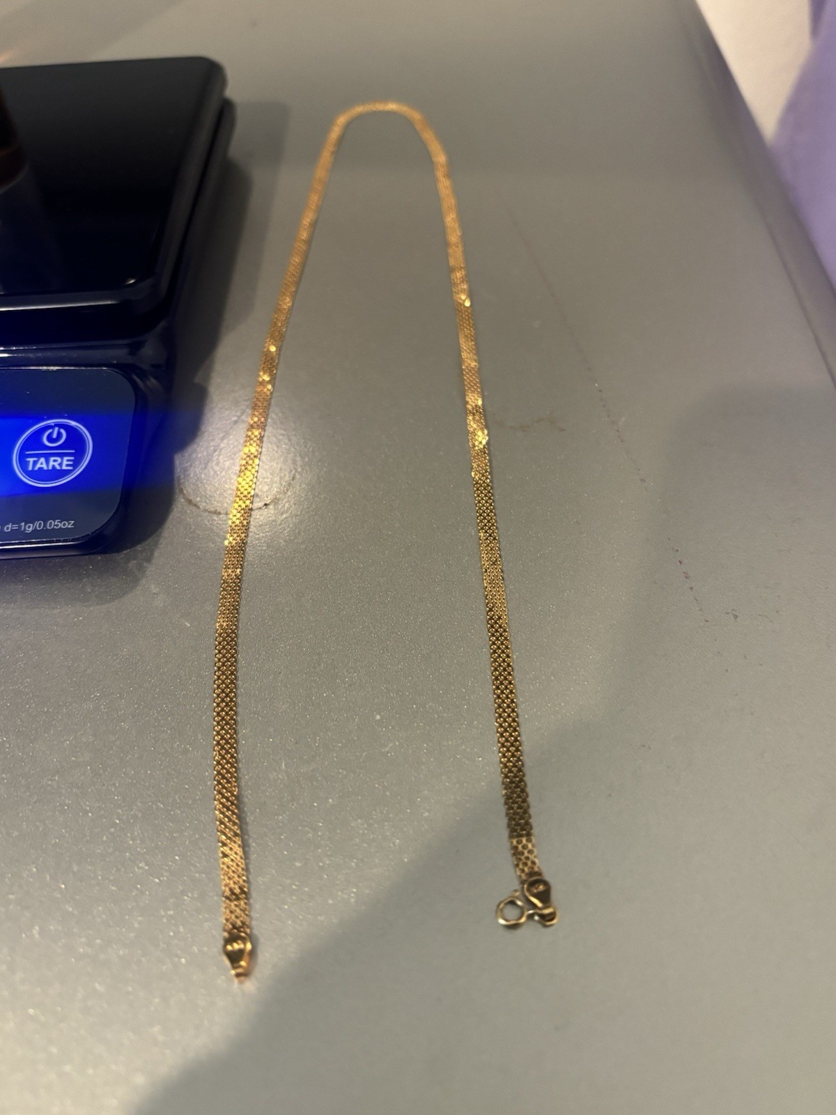 18K Yellow Gold Milanese mesh Necklace 6.6g