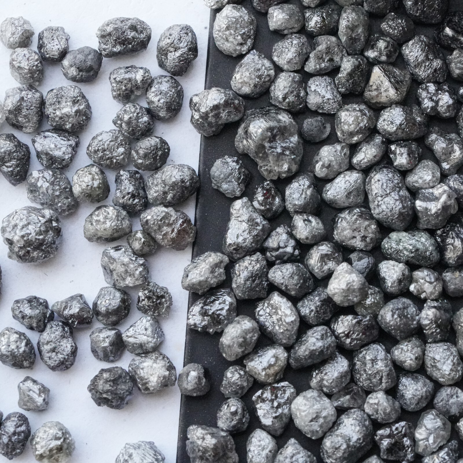 Natural BLACK Uncut Raw Premium African Loose Diamonds 4 PCS 1.00 Ctw