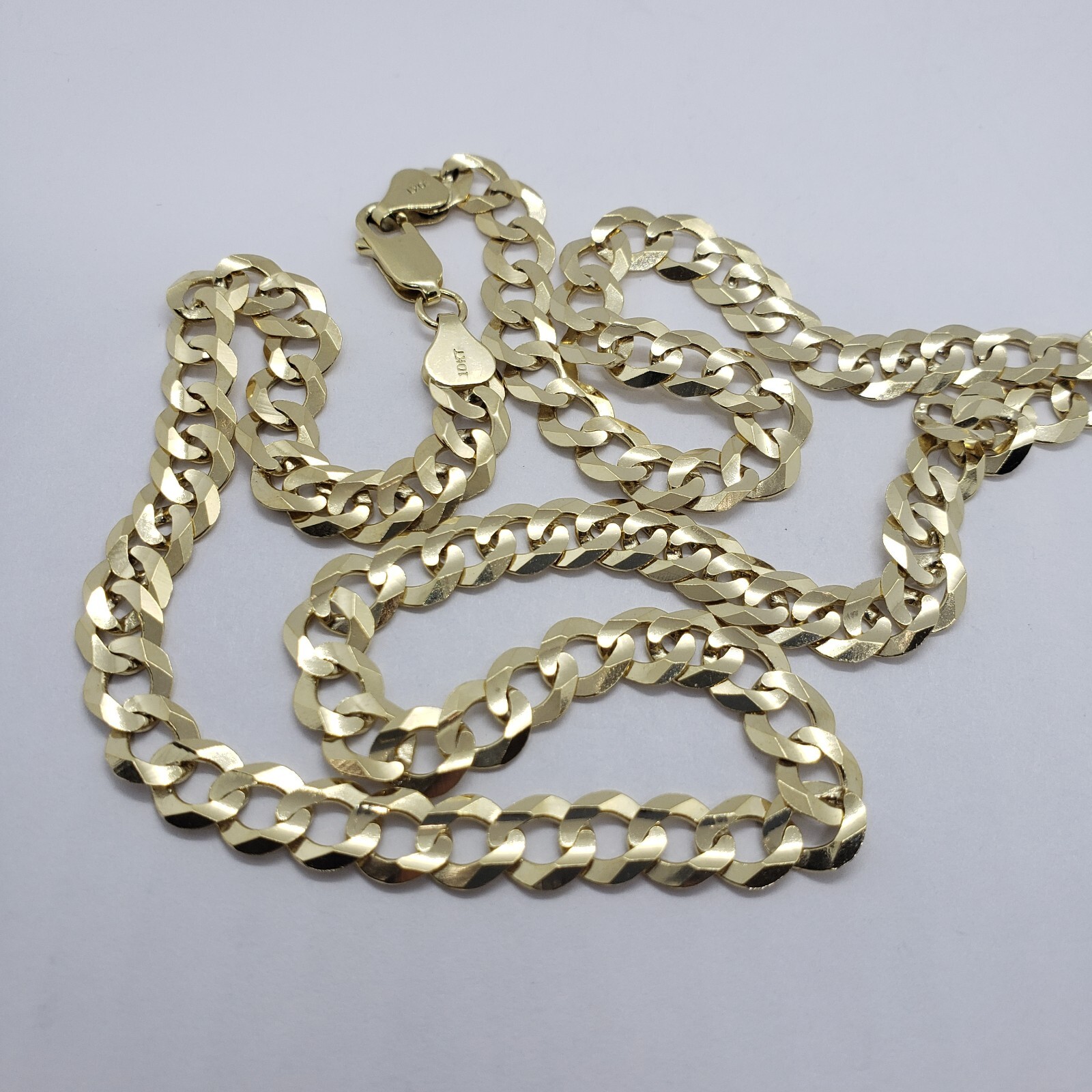 10K Yellow Gold Solid Cuban Link Chain Curb Necklace Bracelet 1.8mm-10mm 7″~30″