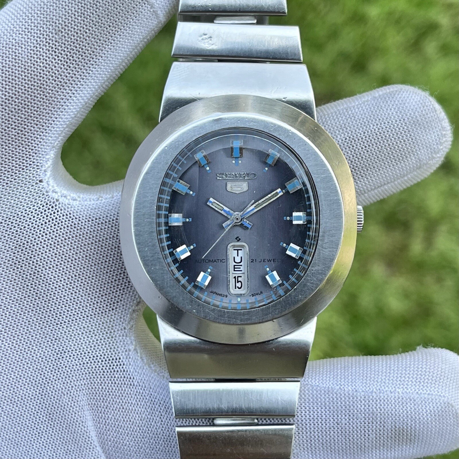Rare Vintage Seiko 5 Diamatic Oval Shape Automatic Japan Men’s Watch 6319-5030
