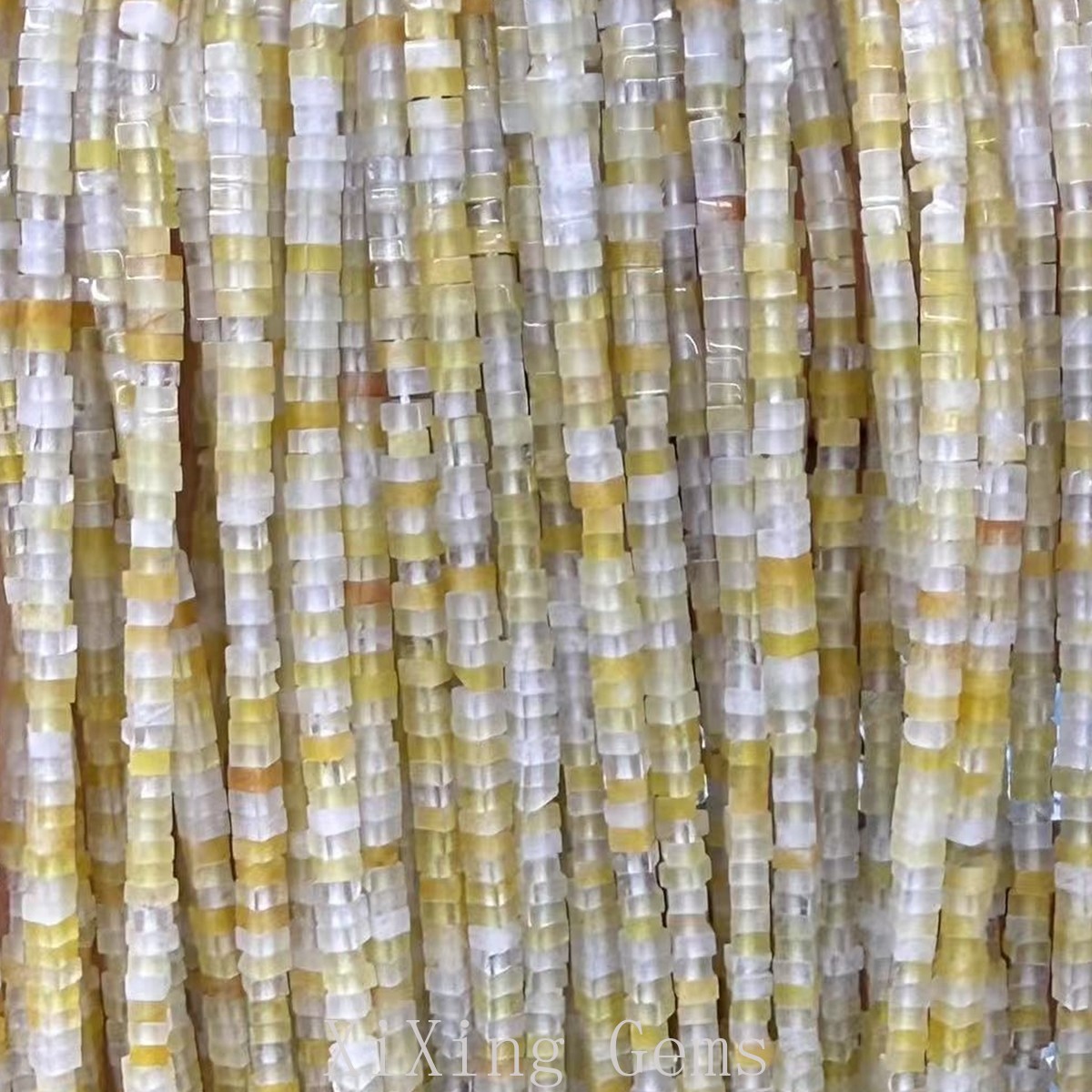 1x2mm Natural Yellow Jade Flat Square Disc Spacer Beads for Jewelry Making DIY