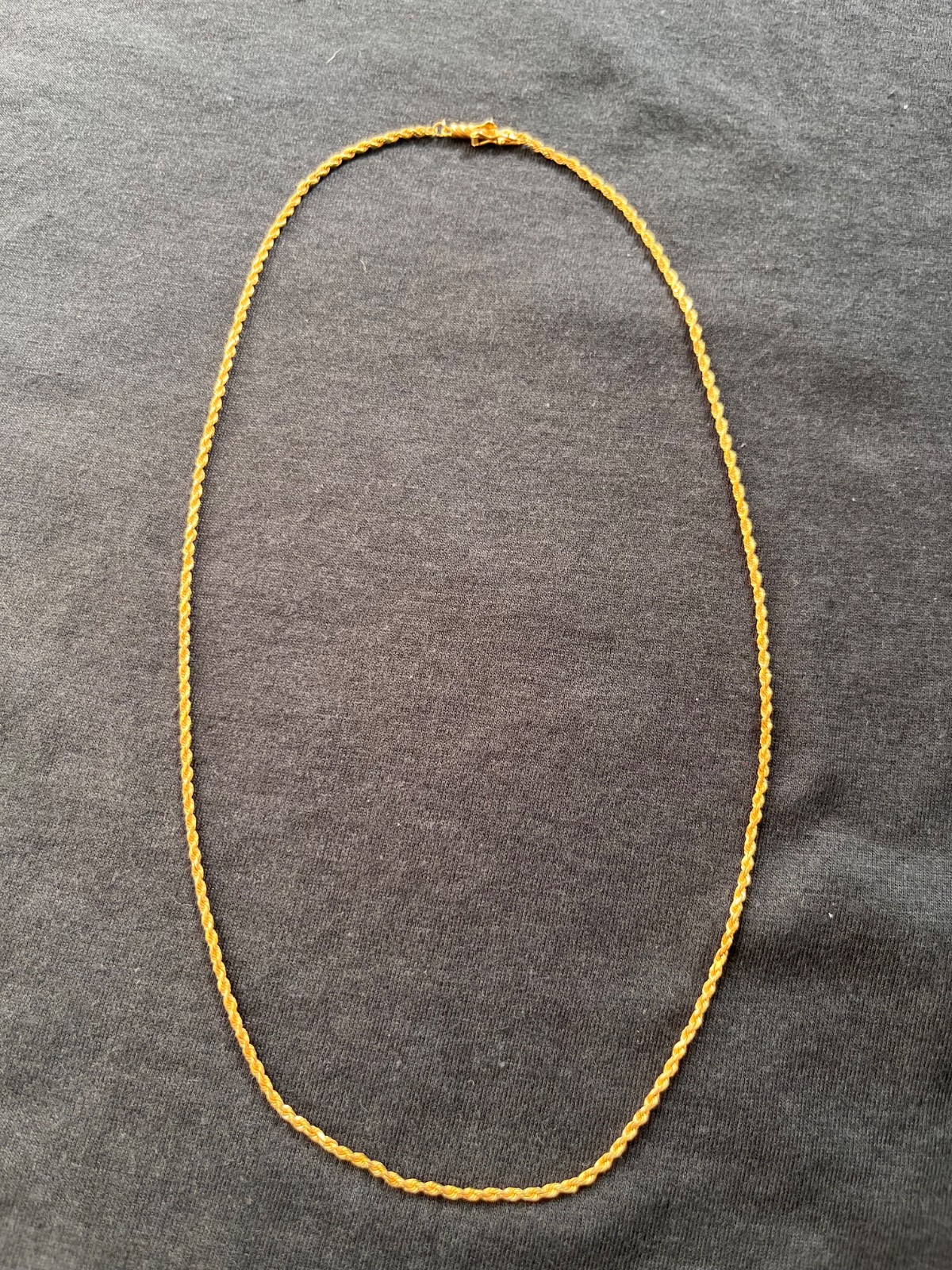14k gold rope chain 18 inches long 2 mm wide barrel clasp