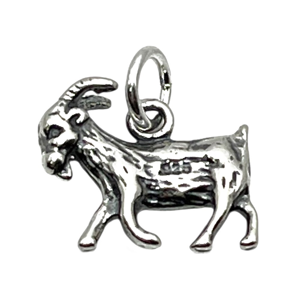 Sterling Silver Goat Charm Pendant Necklace #C65