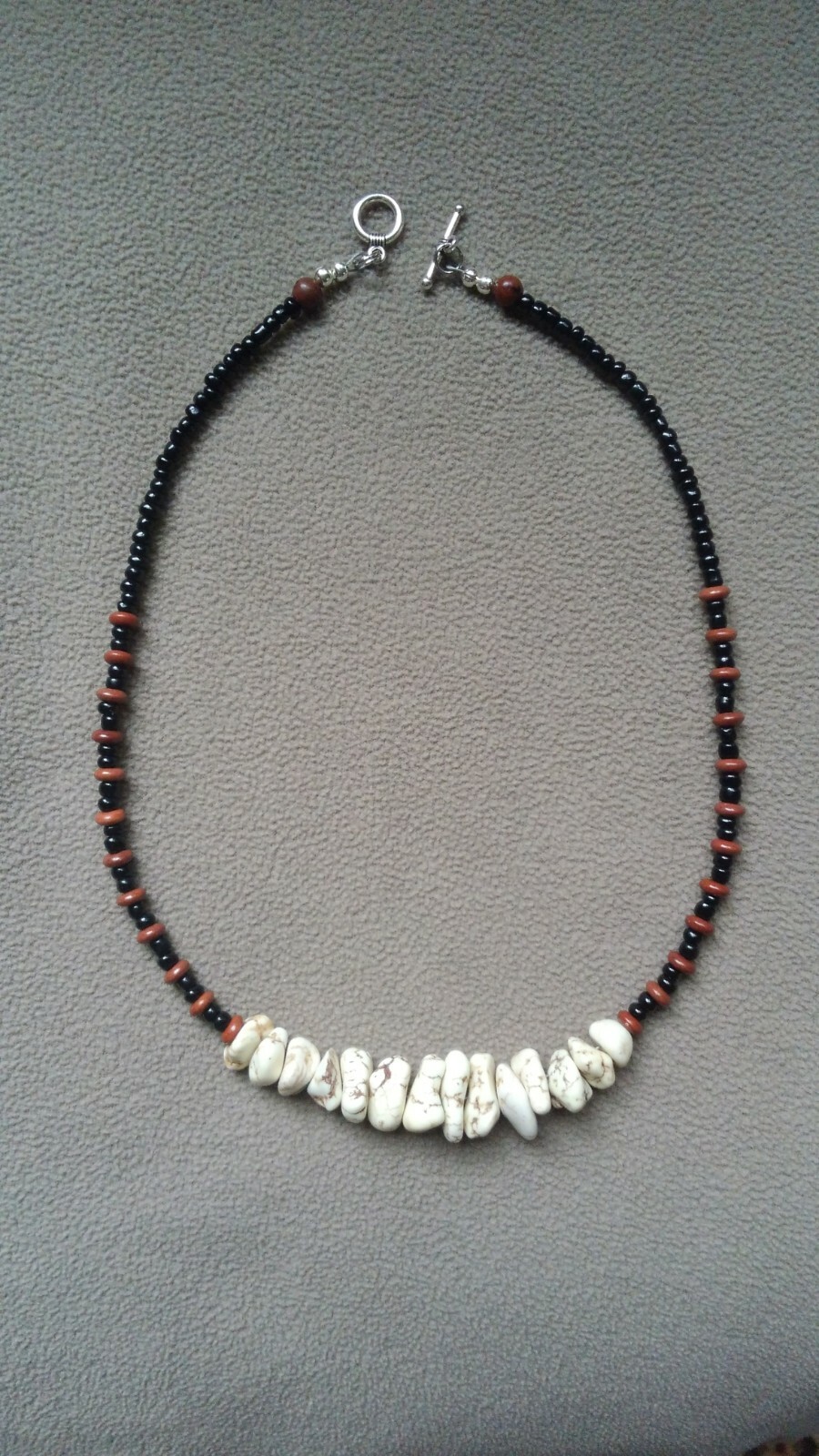 Buffalo Turquoise Necklace / 19 1/2 Inch Handmade Nugget Necklace