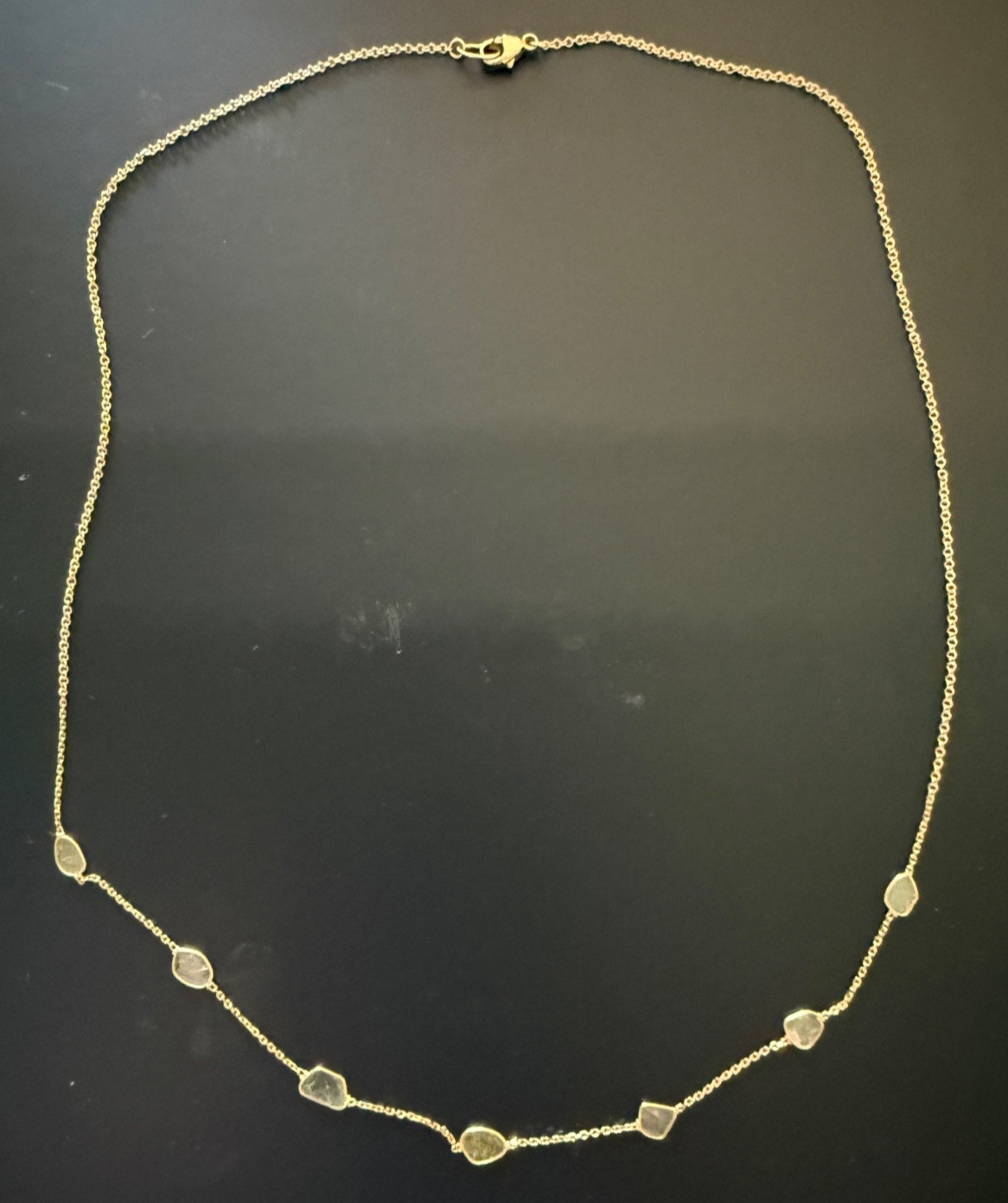 Emily Amey 14k Yellow Gold Diamond Slice Station Necklace 16 in – One of a Kind!