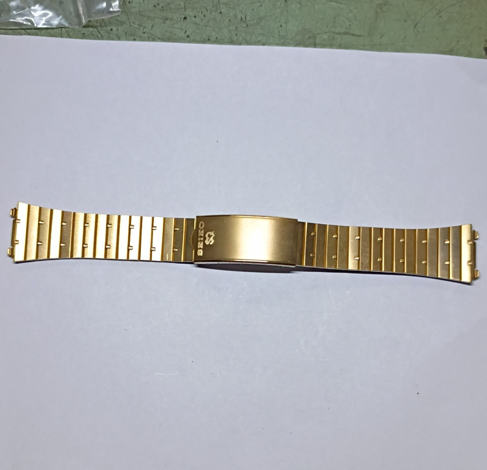 Seiko Silver/Gold Metal Bracelet Wristwatch Band w/ Fold-Over Clasp for Seiko