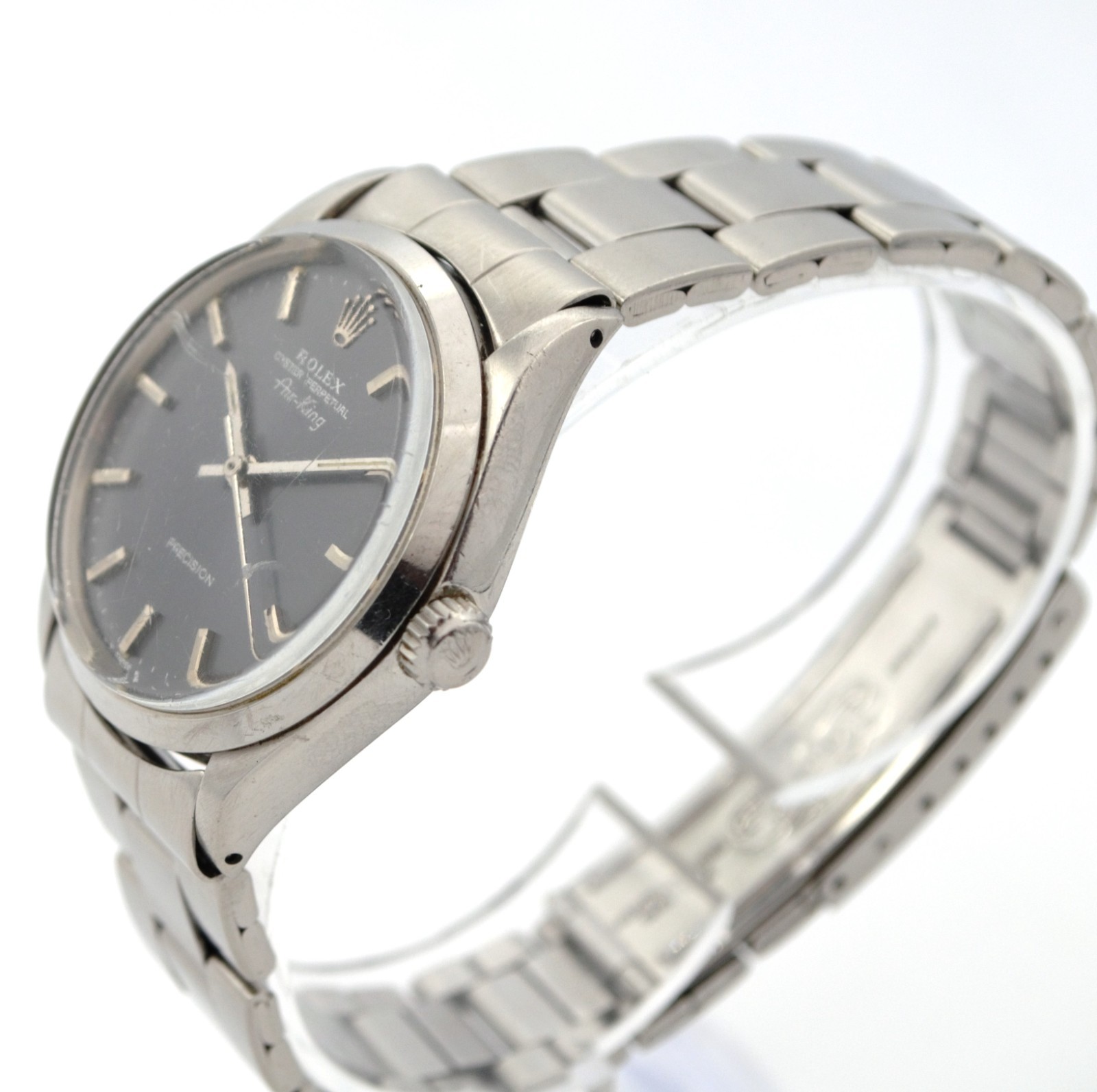 Vintage Rolex Air-King Precision Steel Pale Violet Sunburst Dial 34mm Ref. 5500
