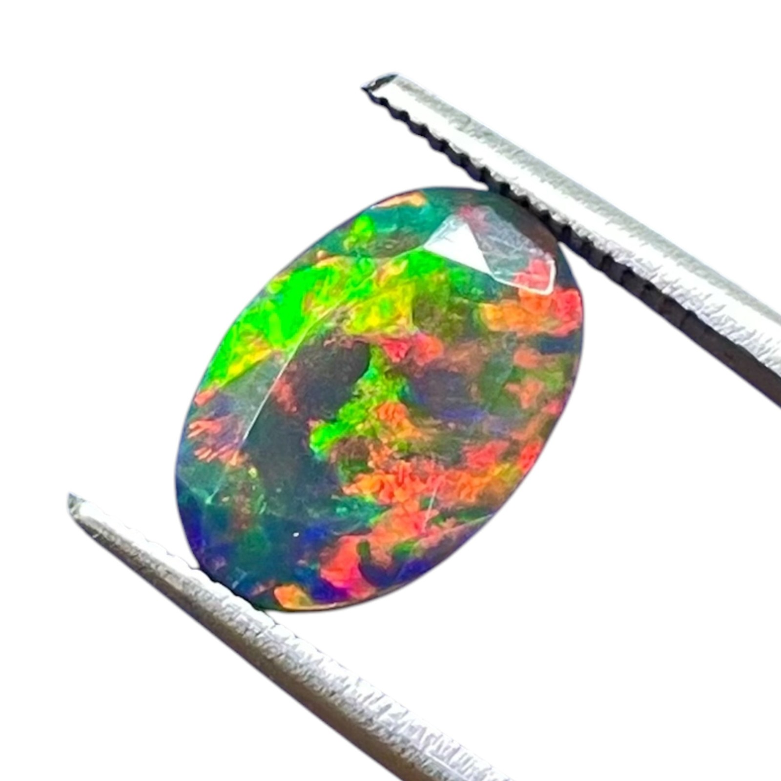 2.25 Cts Natural Black Opal 12x8mm Oval Cut AAA+ Quality Flashy Loose Gemstone