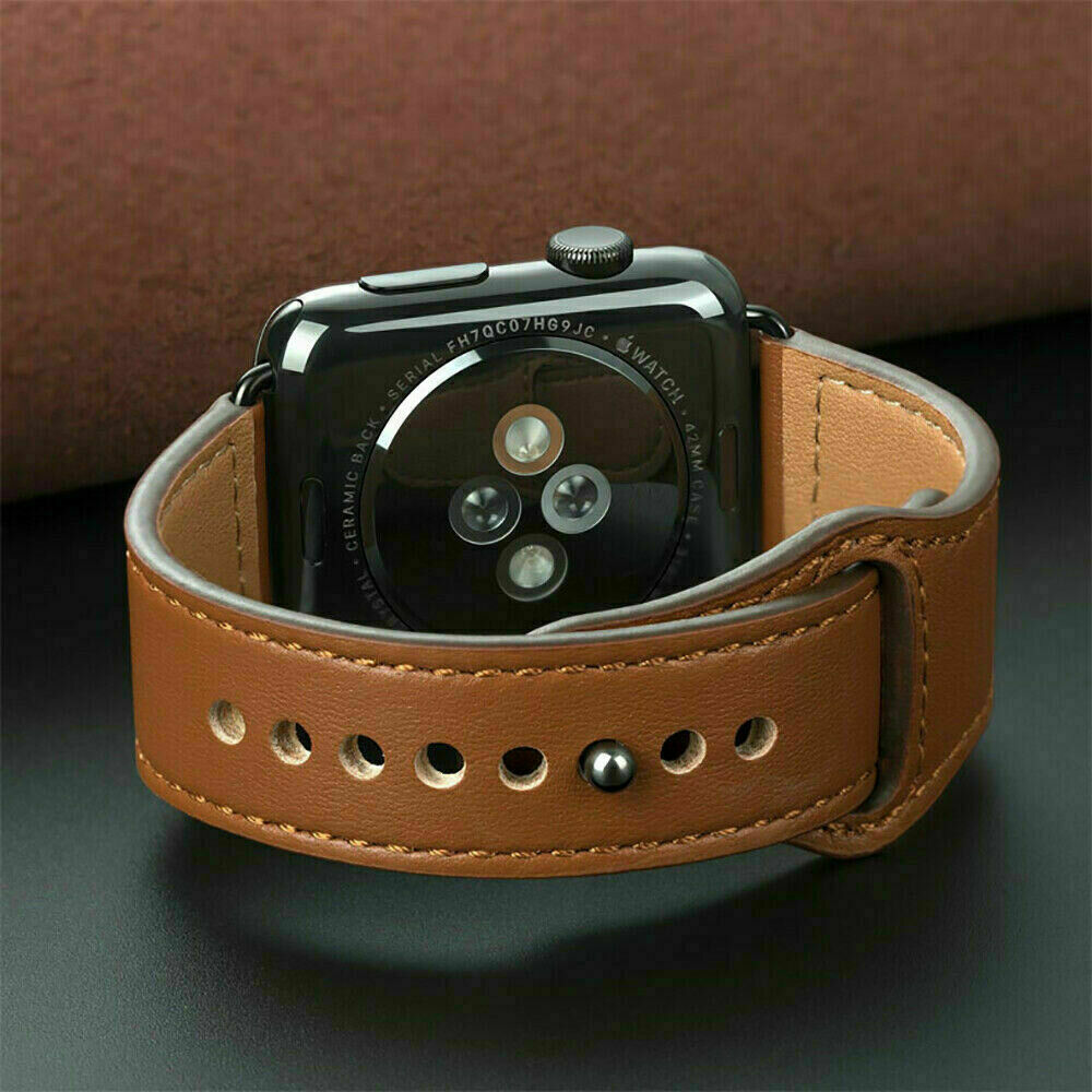 Leather Strap iWatch Band For Apple Watch Series 10 9 8 7 6 5 4 3 2 1 SE Ultra