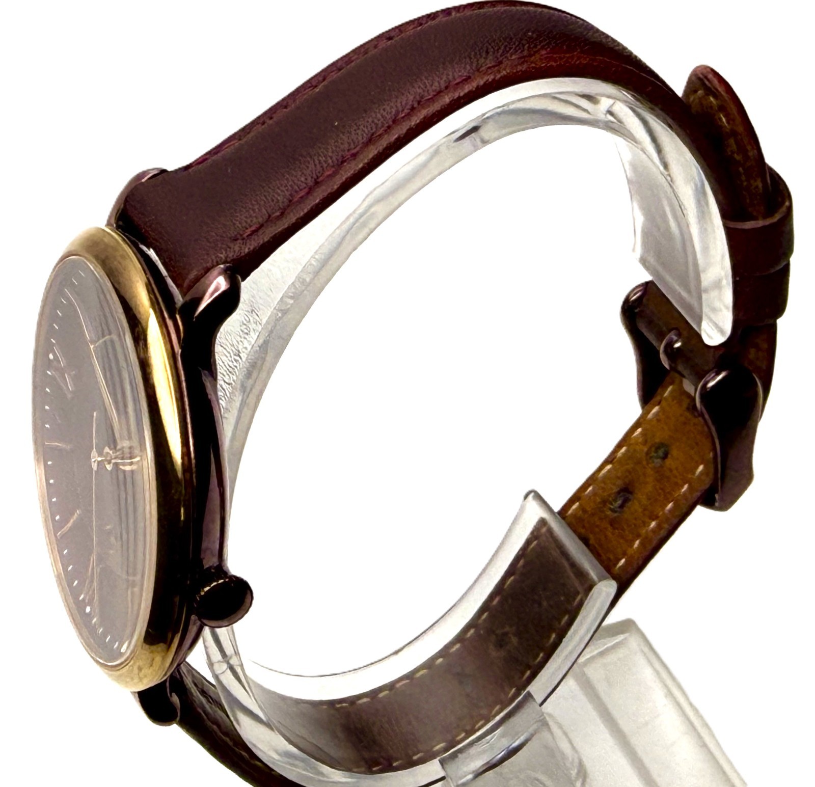FOSSIL ES4099 JACQUELINE ROSE GOLD CORDOVAN BROWN LEATHER STRAP LADIES WATCH