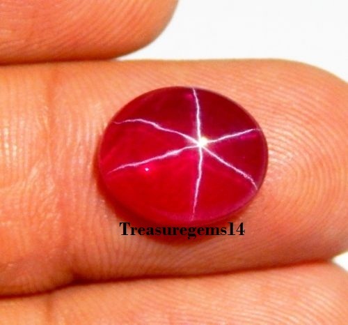 7.00 CT NATURAL RUBY STAR SAPPHIRE 6 BUDS OVAL CABOCHON RING SIZE LOOSE GEMSTONE