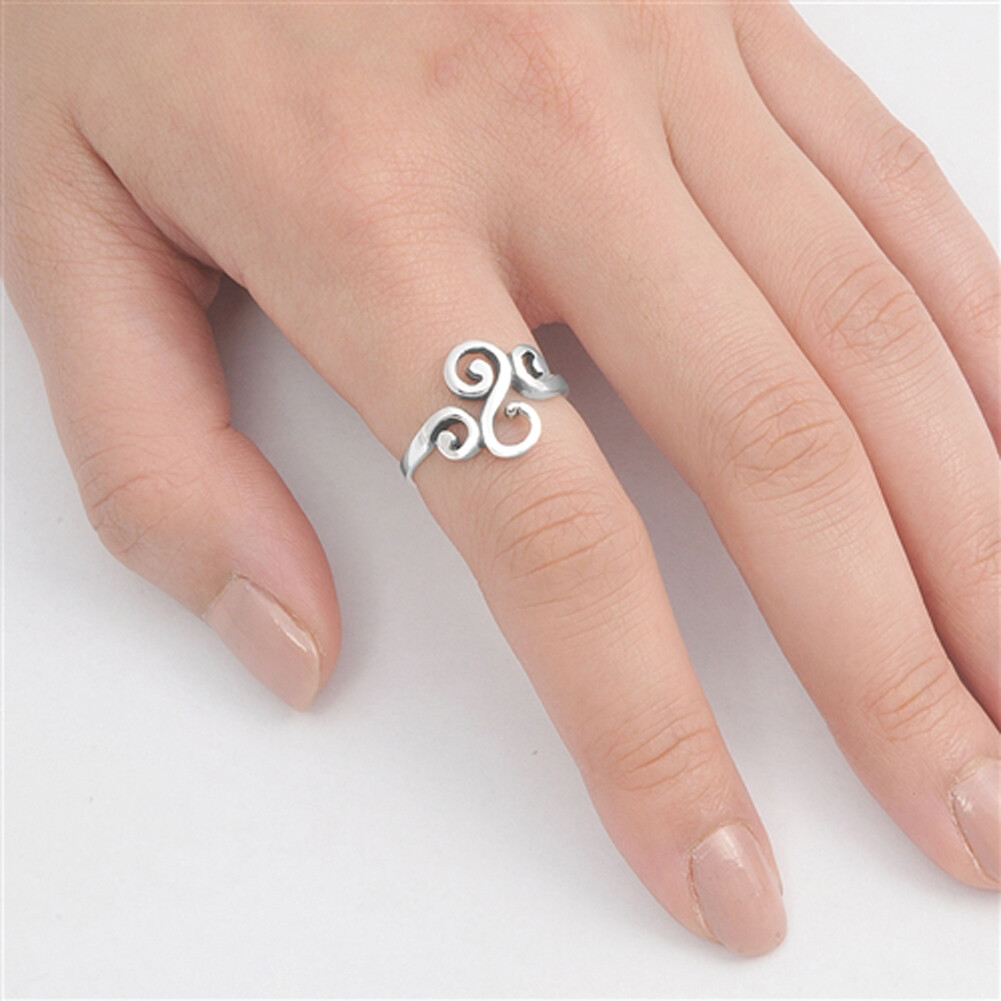 Antiqued Swirl Infinity Spiral Filigree Ring 925 Sterling Silver Band Sizes 4-11