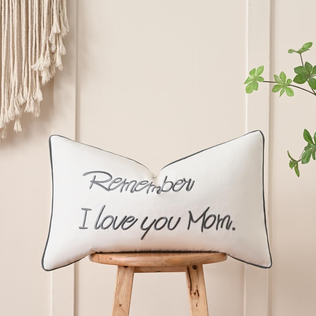 Soft Cotton Lumbar Pillow Cover for Moms – 12×20 Inches – Stylish Décor