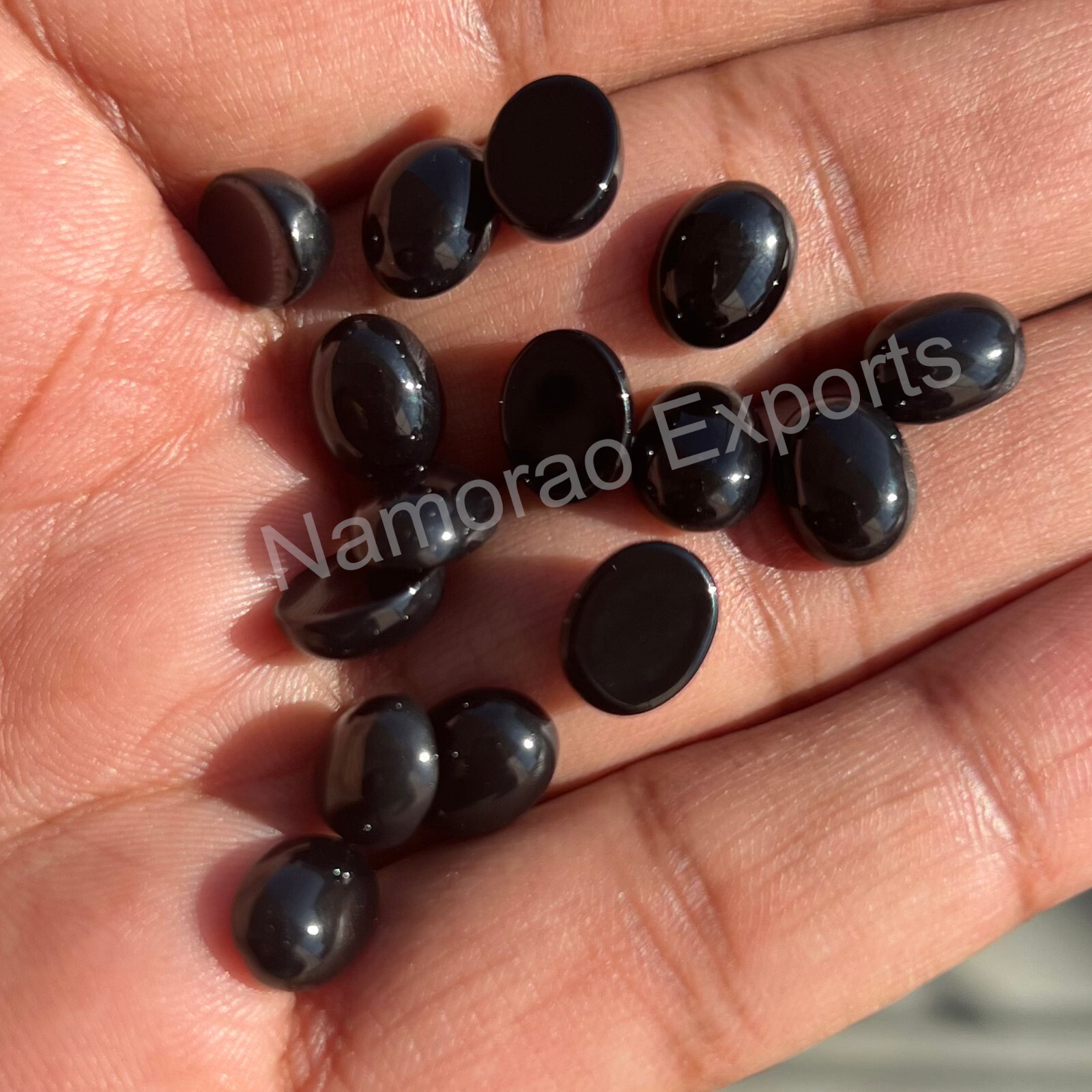 Natural Black Onyx Oval 3×5 mm to 15×20 mm Cabochon Loose Gemstone Lot