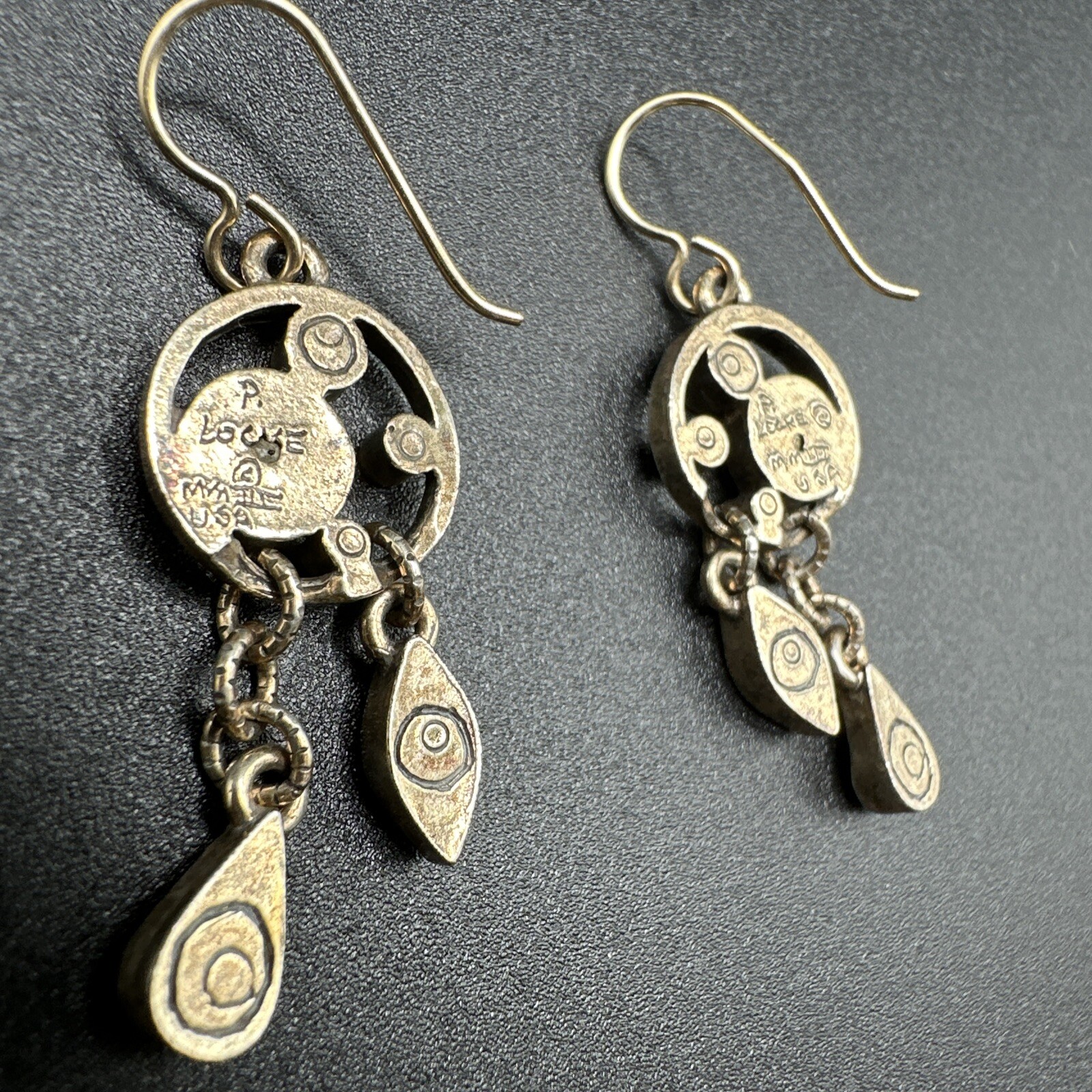 Patricia Locke Gold Tone Dangle Yellow Earrings J115