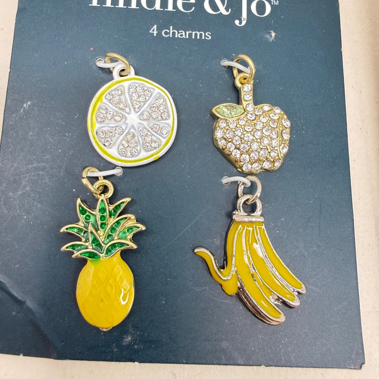 Hildie & Jo Charms Set Fruit Eiffel Tower Passport Arch De Triomphe Pineapple