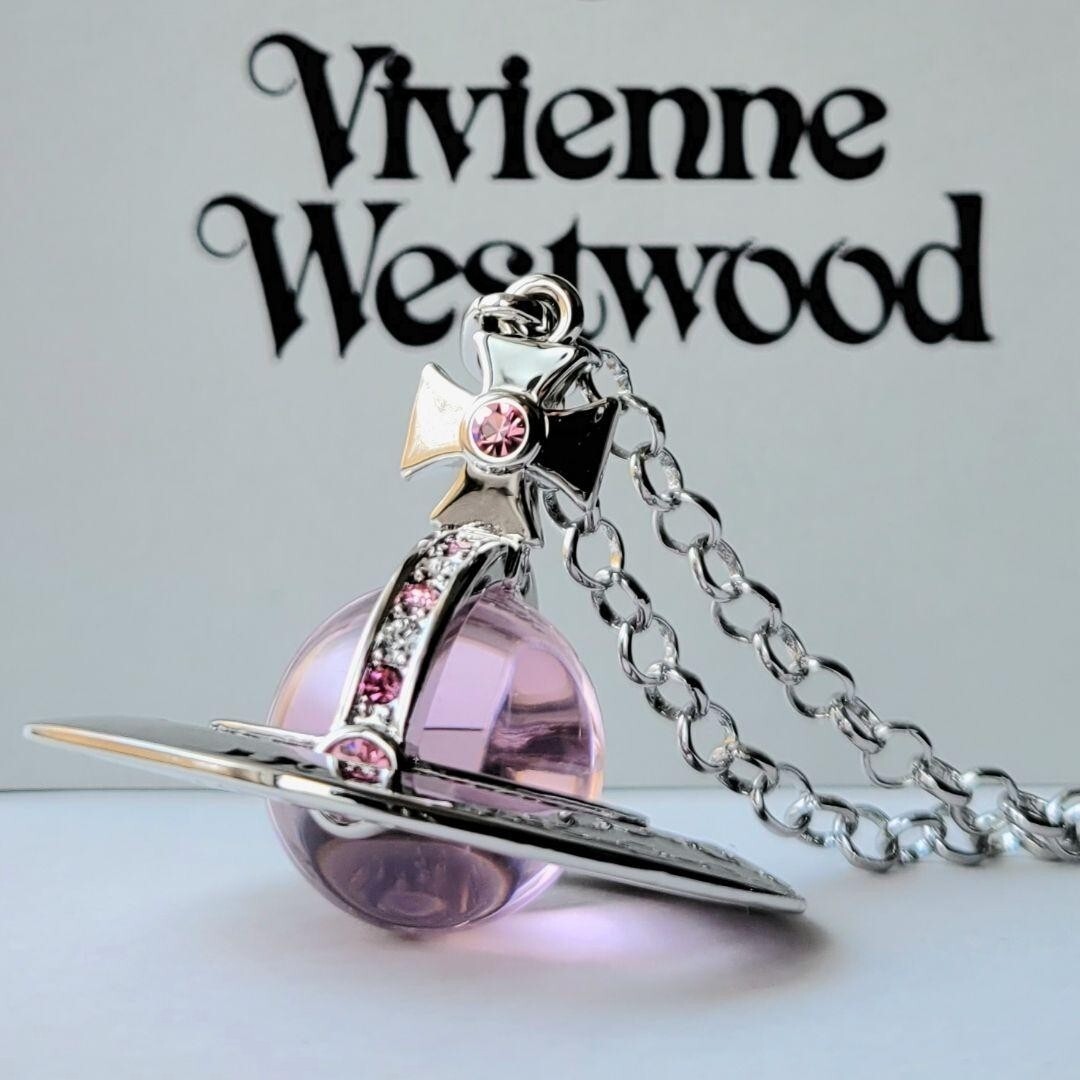 Vivienne Westwood Small Orb Necklace Pink 80cm