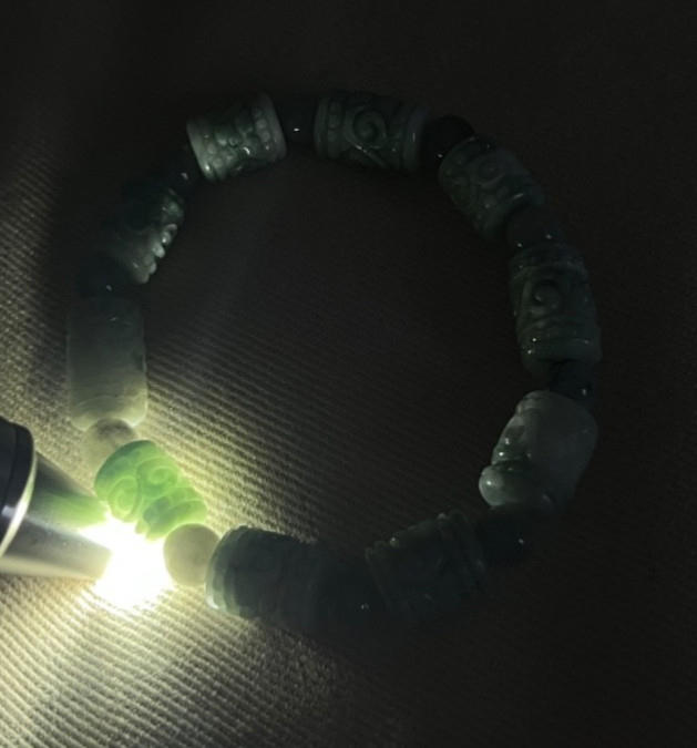 Natural Burmese Jadeite Bracelet Type A Hand-Carved Barrel Beads 184.25ct Myanma