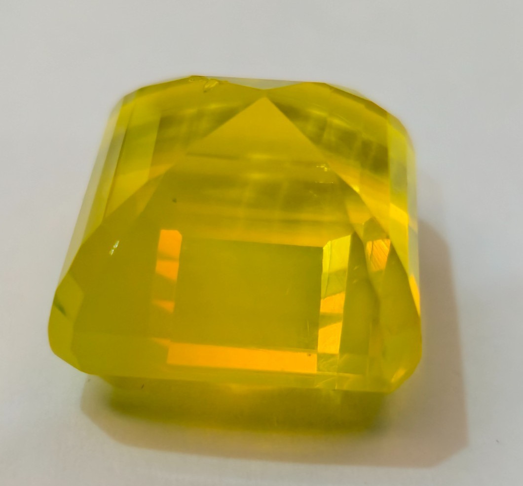 Yellow Opal Asscher Cut 58-60 Ct Certified Natural Loose Gemstone SB1380