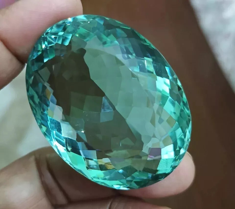 Natural Ocean Blue Huge Topaz Oval Cut Brazilian 220-222Ct Certified Gemstone