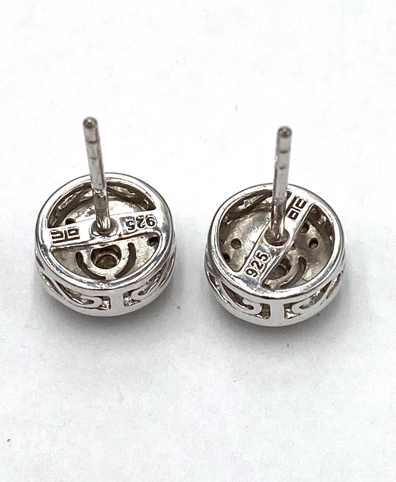 925 OTC Diamonds Earrings Studs Sterling Silver Round