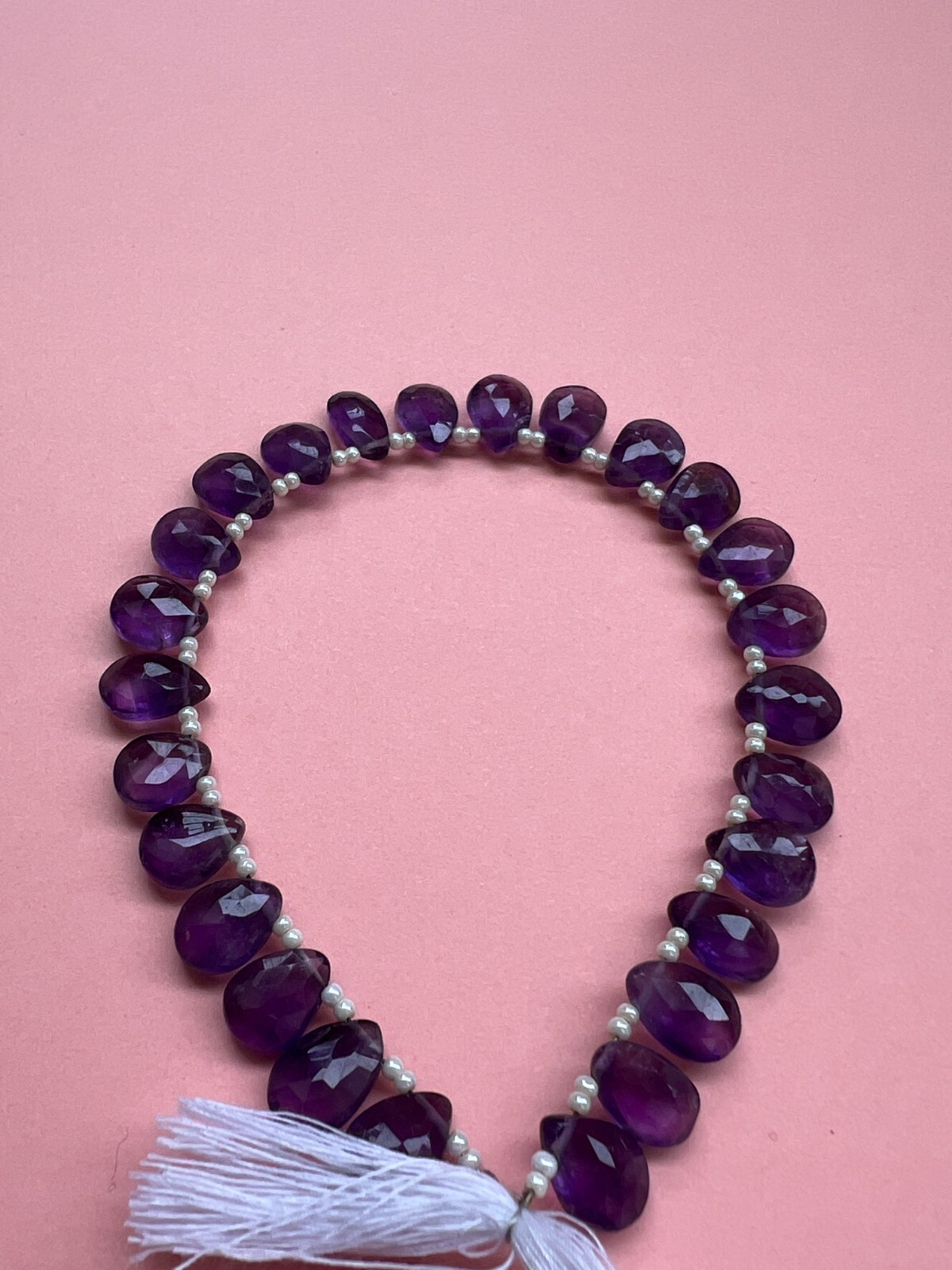 Natural Amethyst Faceted Pear Briolette Beads 1 Strand 8-9mm Teardrop Gemstone