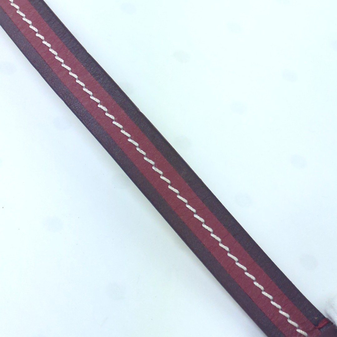 Salvatore Ferragamo Bracelet Wrap Made in Italy Leather Red Approx. 25.5cm