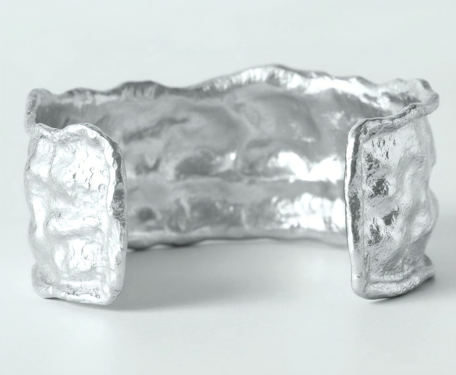 Hammered CUSTOM Organic Solid 999 Silver Bracelet Cuff 50g Wide 40mm ALL Sizes