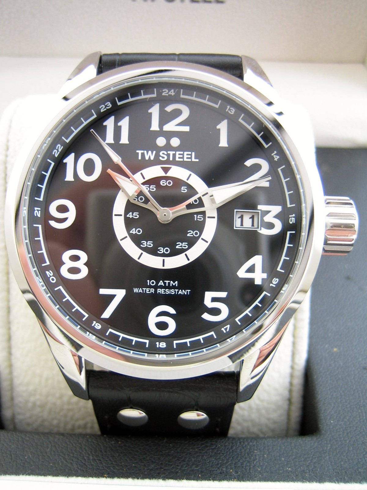 TW STEEL WATCH MENS VOLANTE VS51 STAINLESS STEEL LEATHER QUARTZ GENUINE BNWT