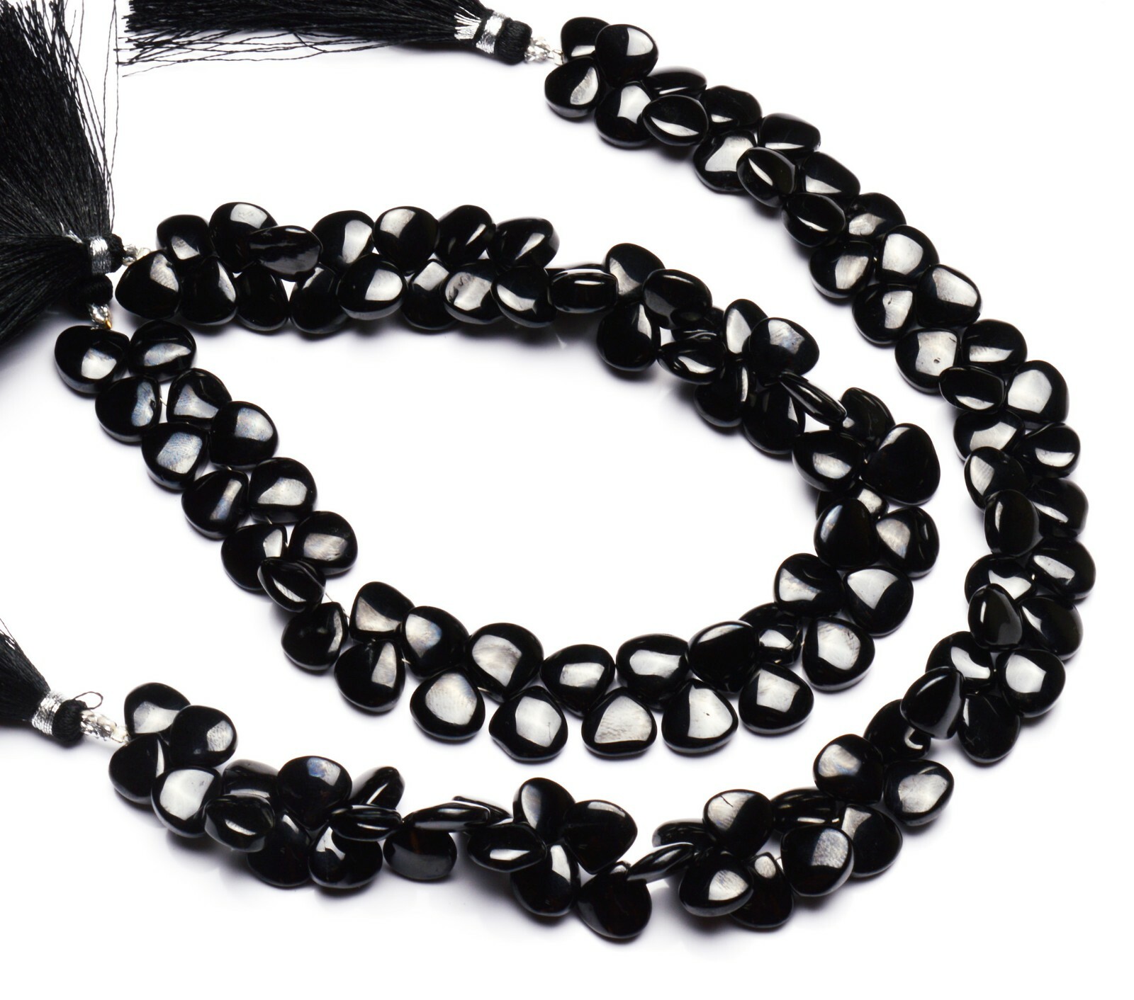 Natural Gem Black Spinel Smooth 10MM Approx Size Heart Shape Briolettes 10″