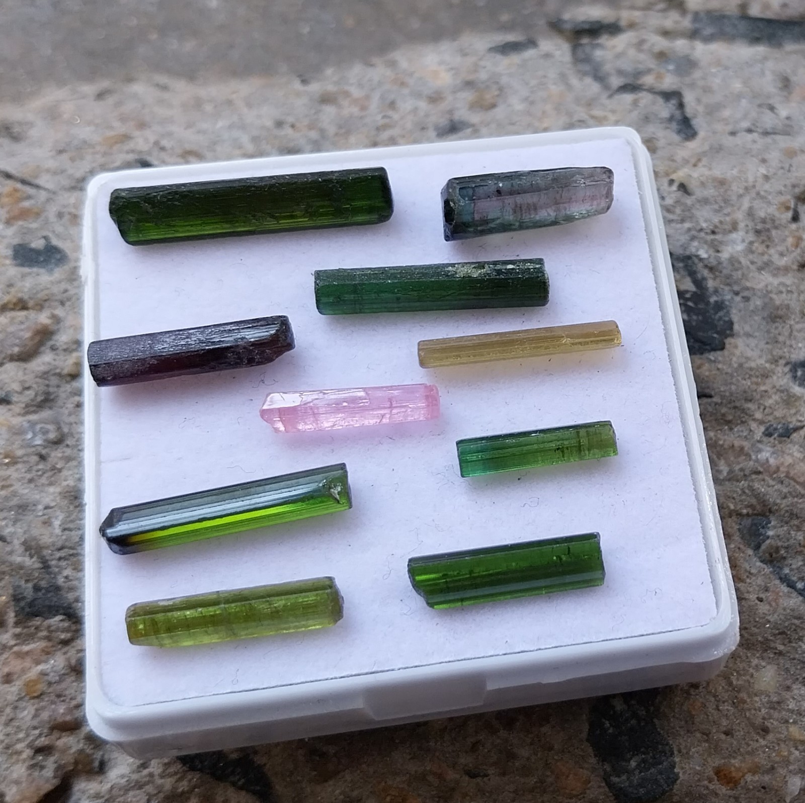 25.5 Ct 13 to 21 MM Natural Multi Color Tourmaline Raw Rough Pencil 10 Piece Lot