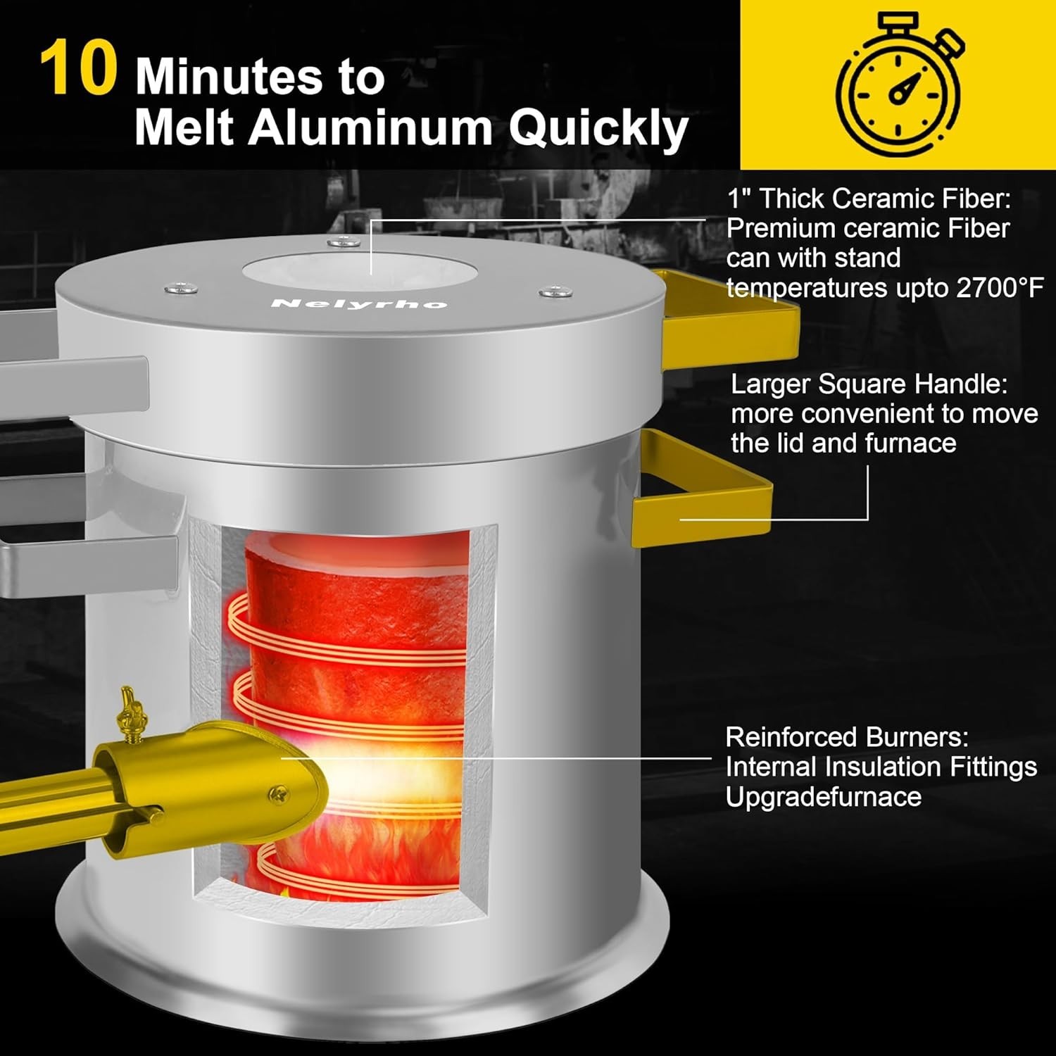 6KG Propane Melting Furnace Kit – Metal Casting Machine for Gold, Silver, Cop…