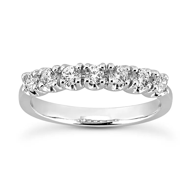 Classic Wedding Band Solid 14K Gold Classic 1 Carat Round Natural Diamond H SI2