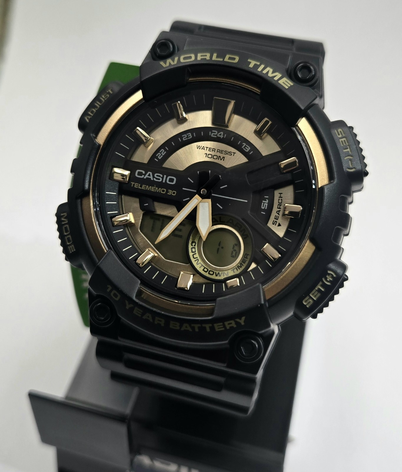 Casio Analog Digital sports watch Black and Gold AEQ110BW-9 AEQ110BW AEQ-110BW