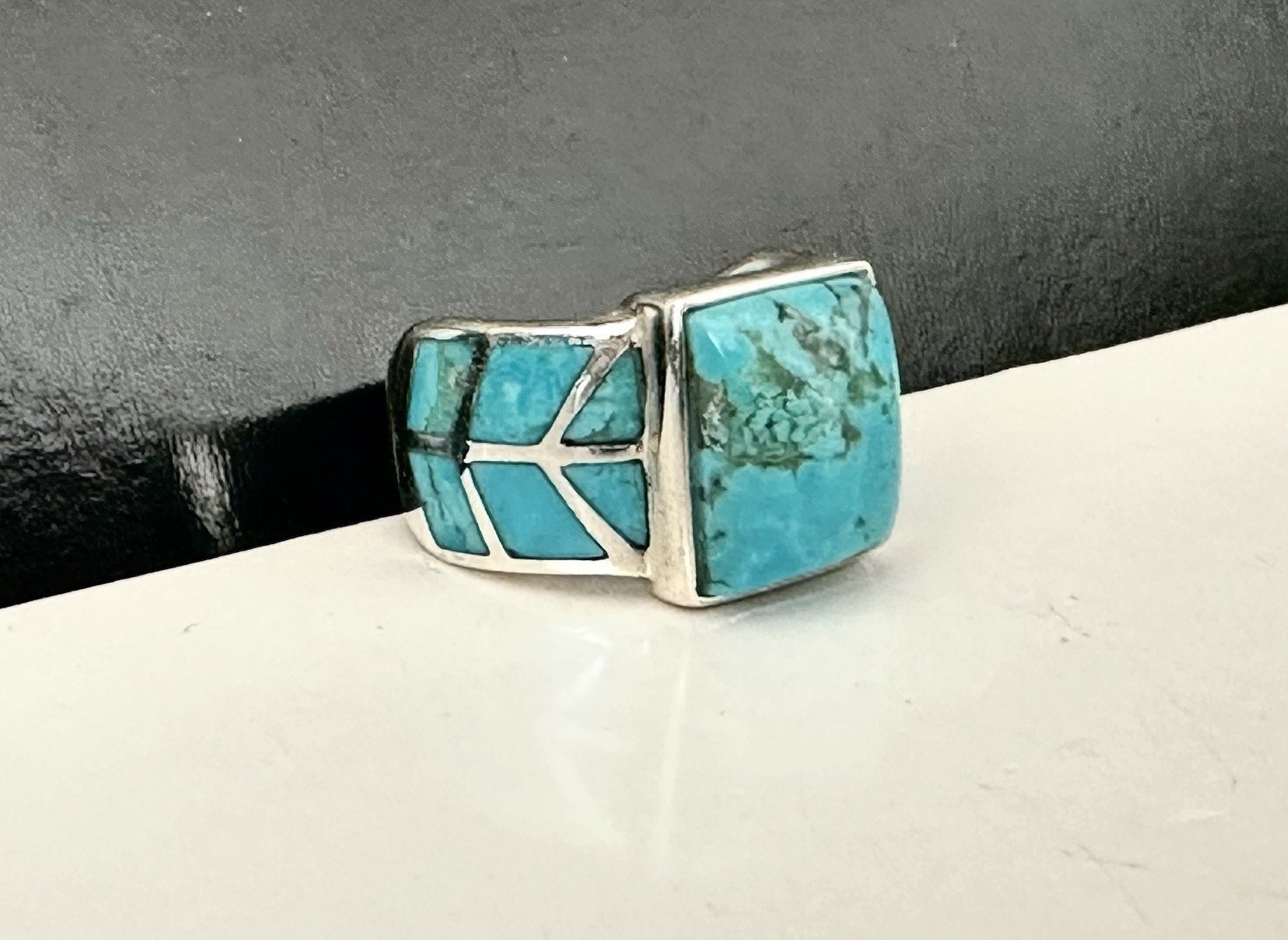 Southwest STYLE Turquoise Ring Sterling Silver 925 Signed Designer