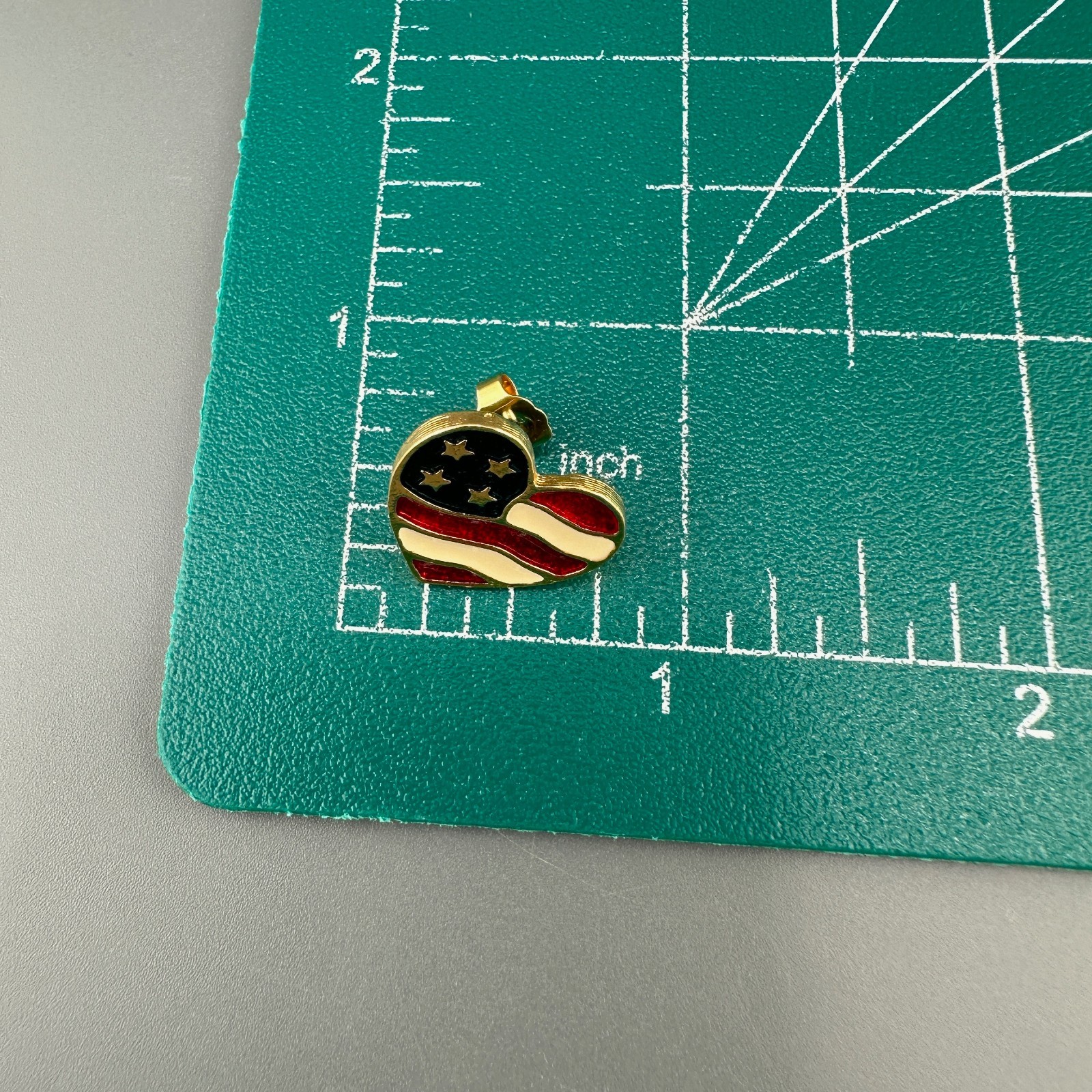 Vintage Enamel Stud Earrings Lot Signed Poinsettias Shamrocks USA Hearts Holiday