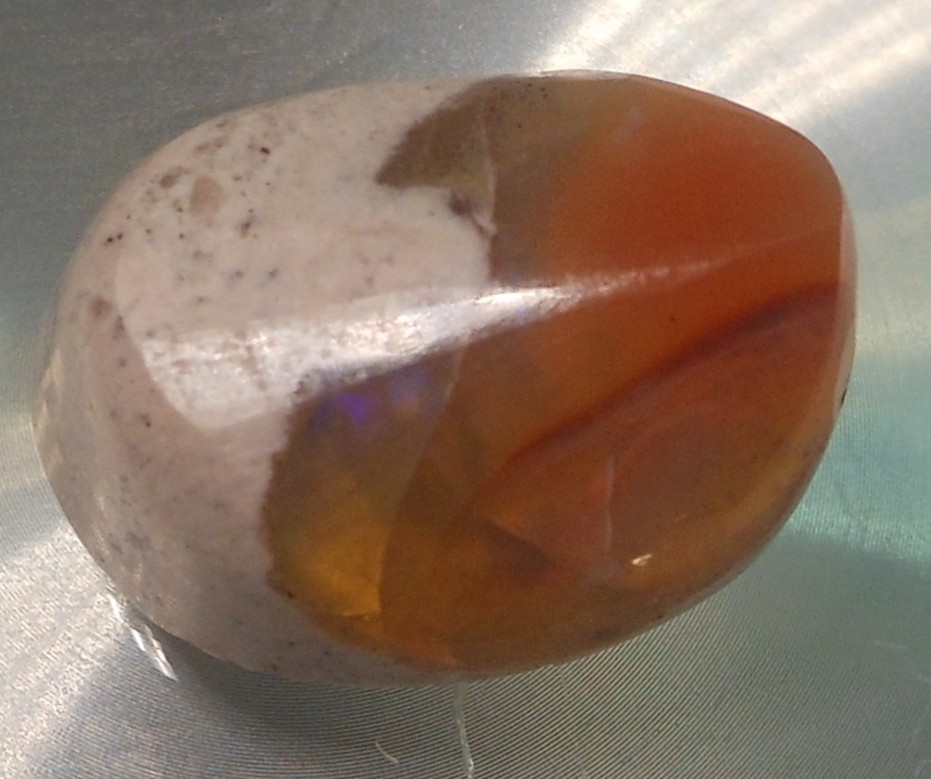 8.70 carats Mexican Fire Opal Freeform shape 15x11x8mm (approx)