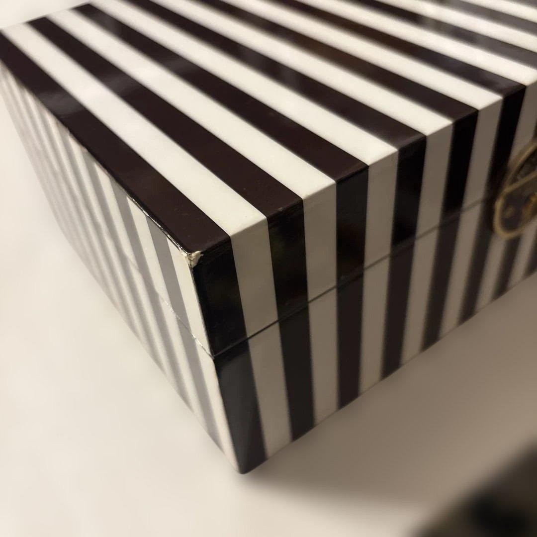 Rare Henri Bendel New York Jewelry Box Case Vintage stripe